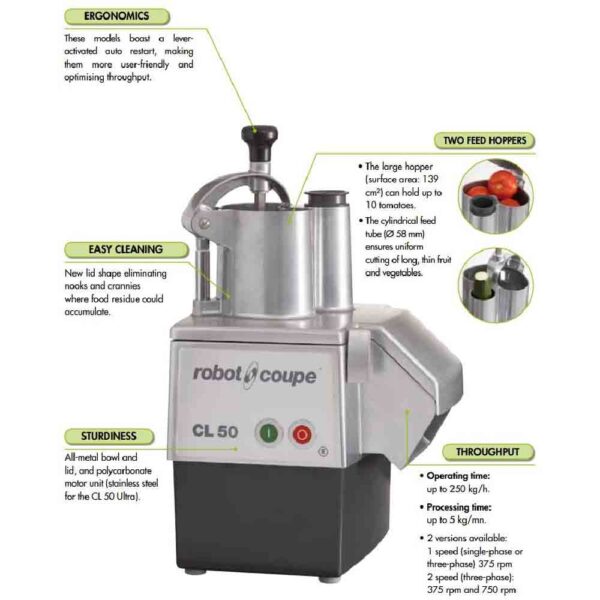 VEGETABLE PREPARATION MACHINE ROBOT COUPE CL 50 FRANCE 2