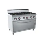 Offcar 6 Burners Gas Range On Gas Oven