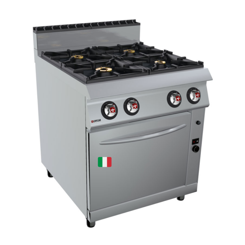 OFFCAR 4 BURNERS GAS RANGE ON GAS OVEN ITALY