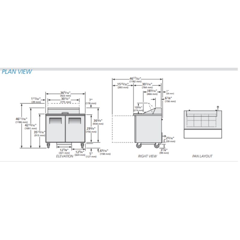 Salad Preparation Chiller USA 2 Doors 923mm (2)