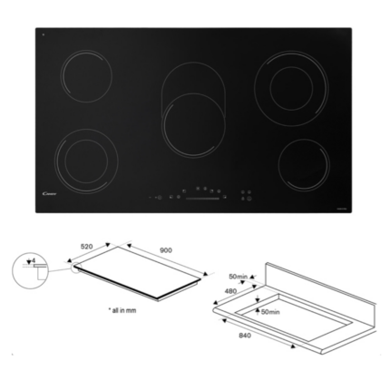 BUILT IN VITROCERAMIC DOMINO ELECTRIC HOB 90 ITALY (2)